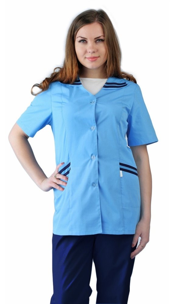 Костюм женский "Сфера" св-голубой с т-синим