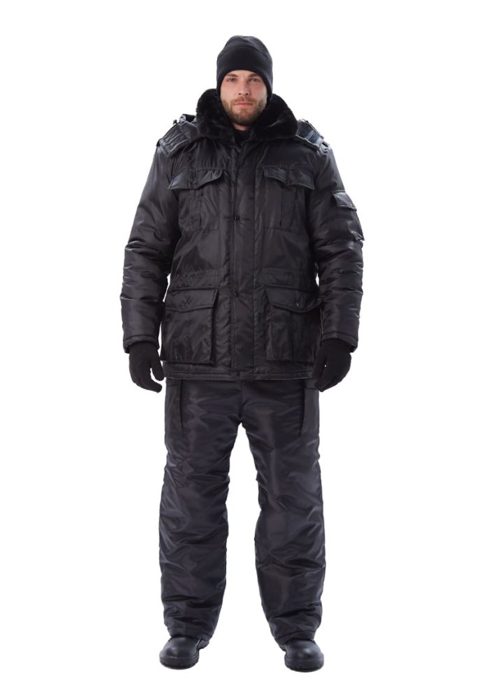 Мужская черная куртка охранника