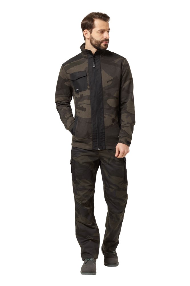 Куртка-толстовка мужская летняя/демисезонная "Axel" камуфляжная цвет хаки/черный