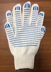 Перчатки х/б с ПВХ "Точка" 7-нитка ЛЮКС белые