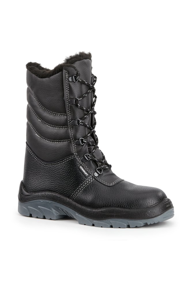 Ботинки с высокими берцами рабочие зимние утепленные "Комфорт" цвет черный