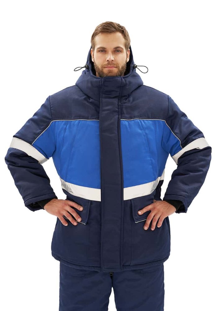 Костюм зимний "ВЕКТОР-УЛЬТРА" куртка/полукомб, цвет: т.синий