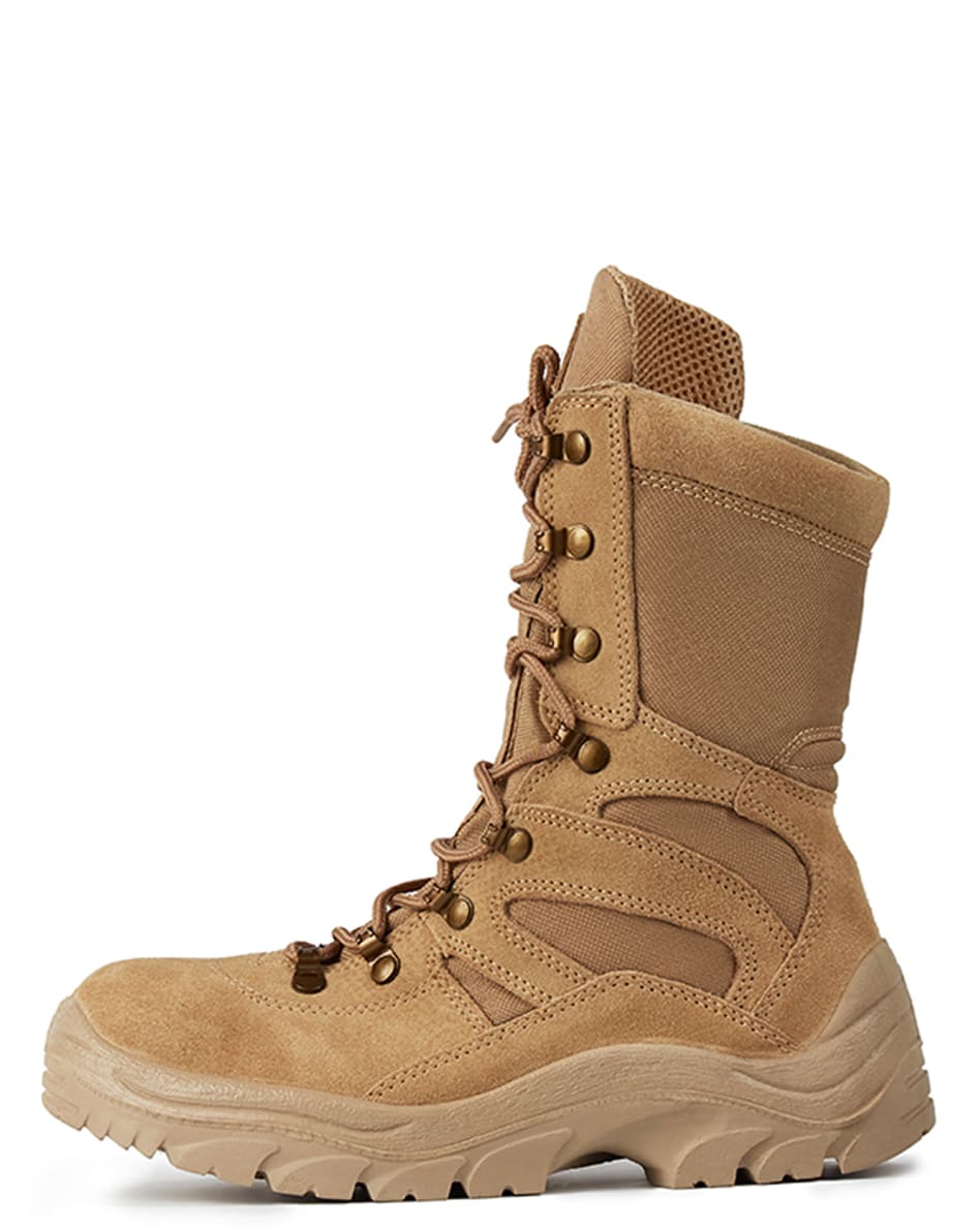 Ботинки с высокими берцами "Cobra D-8" бежевые, натуральная кожа