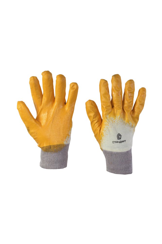 Перчатки рабочие нитриловые с однослойный частичным обливом