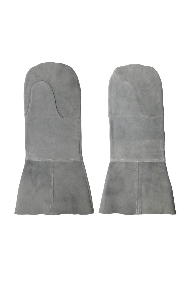 Краги рабочие спилковые двупалые цвет серый/бежевый