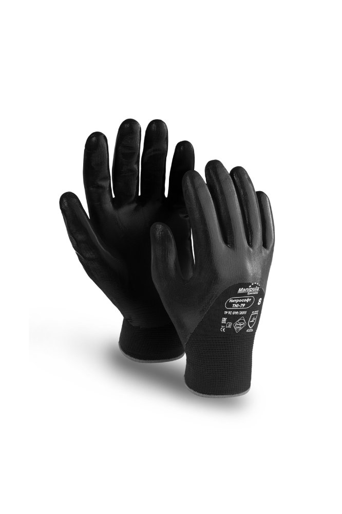Перчатки рабочие "Нитрософт" цвет черный