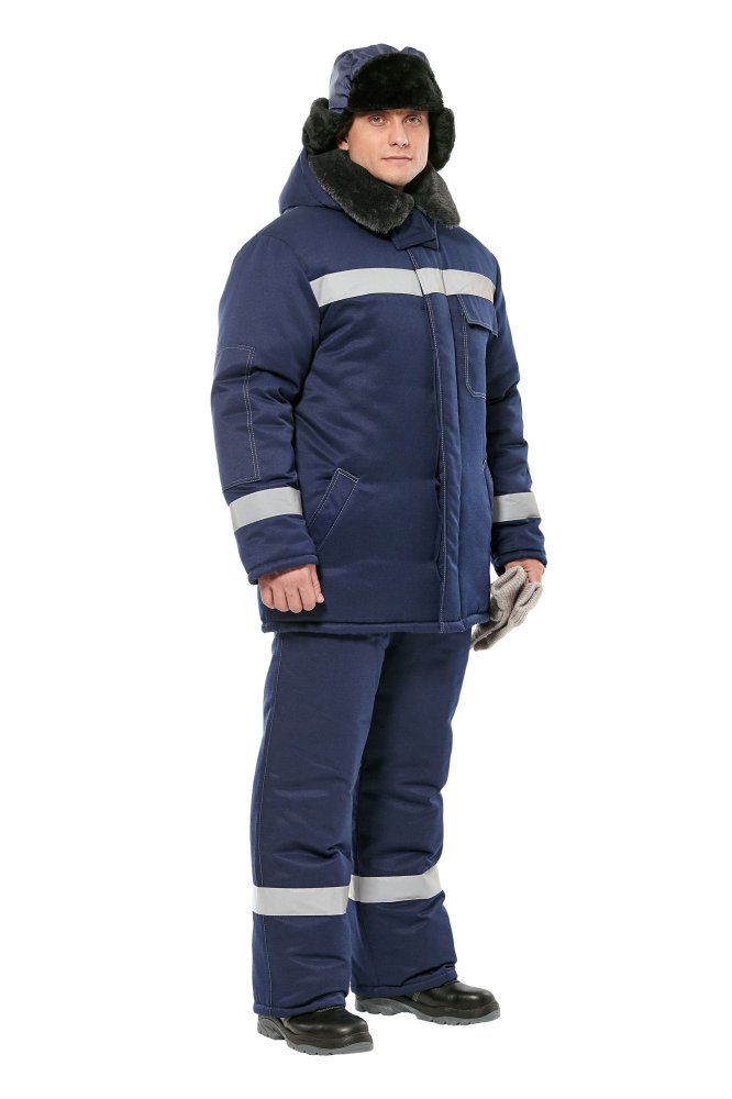Костюм рабочий мужской зимний "Валдай-Норд" цвет темно-синий