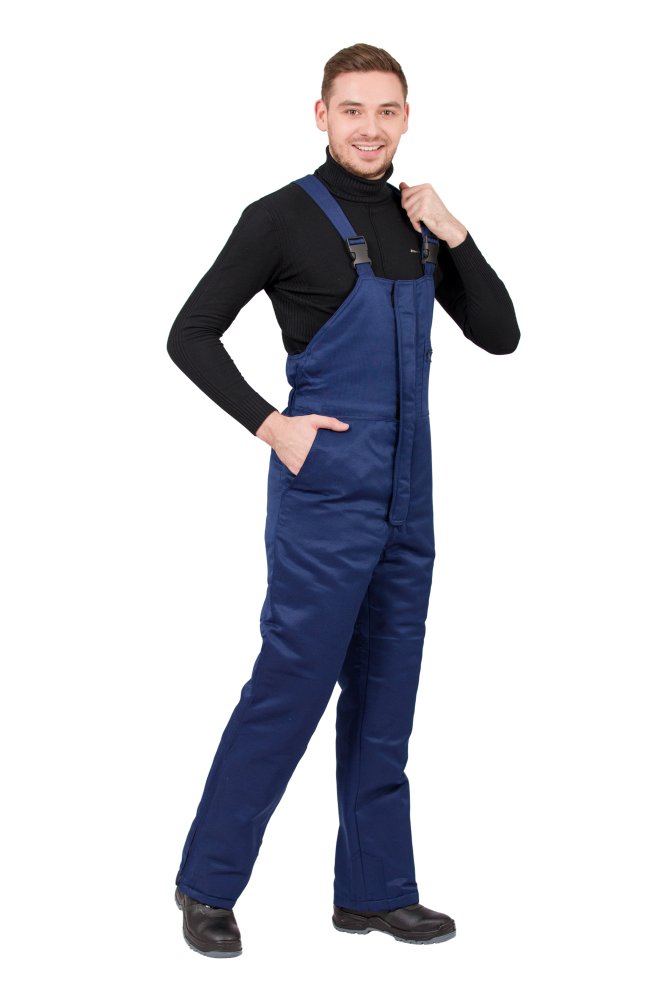 Полукомбинезон рабочий мужской зимний "Прим" цвет темно-синий