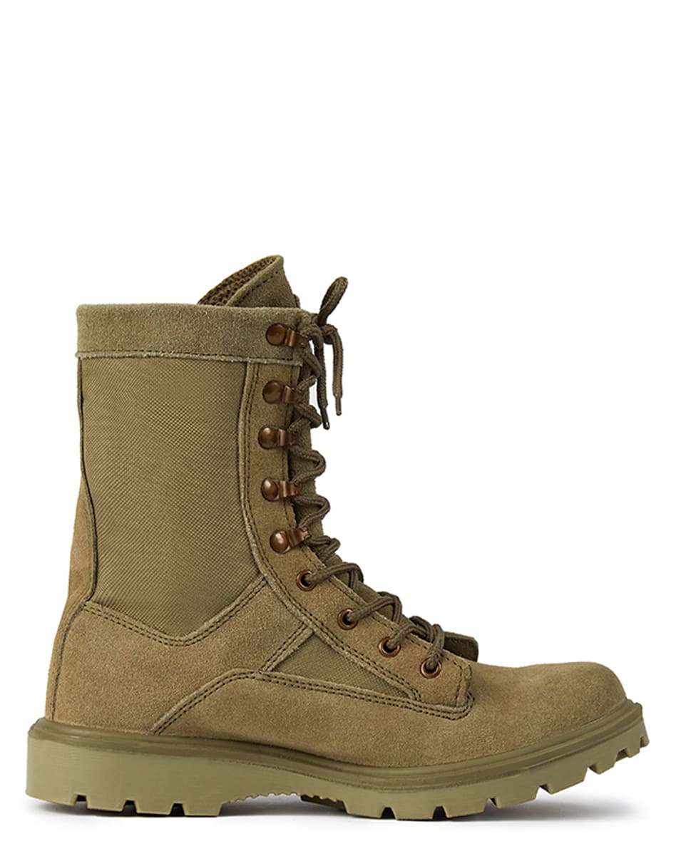 Ботинки с высокими берцами "Ховард" хаки, натуральная кожа