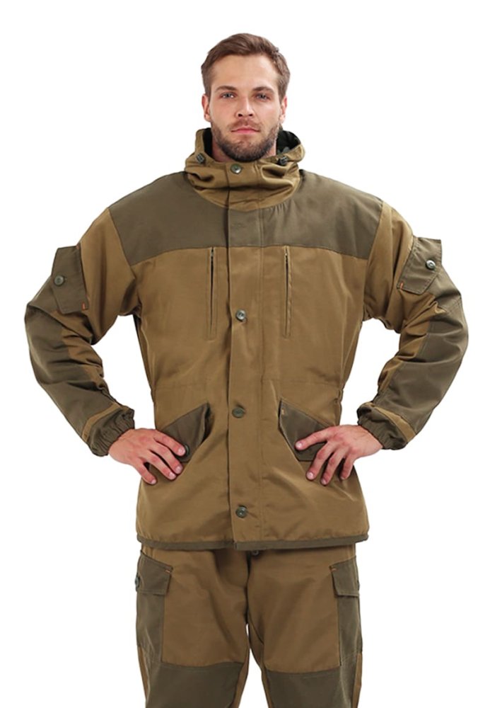 Костюм демисезонный "ГОРКА" куртка/брюки, цвет: св.хаки/т.хаки, ткань: Полибрезент