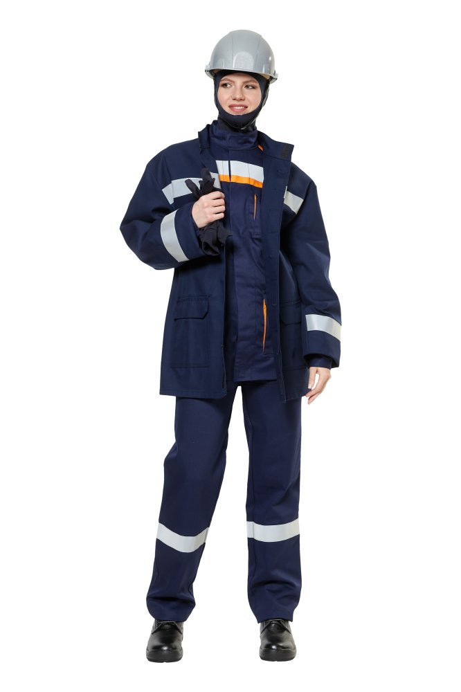 Костюм защитный от электродуги летний/демисезонный "СП04-ЛVII" цвет оранжевый/темно-синий