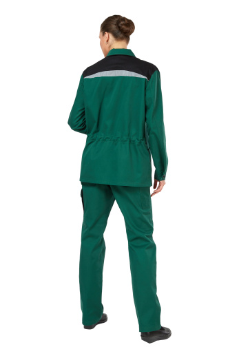 Костюм рабочий женский летний "Алатау" цвет черный/зеленый