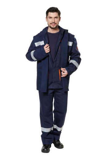 Костюм защитный от электродуги летний/демисезонный "СП04-ЛVII" цвет оранжевый/синий