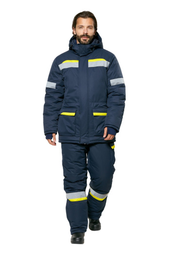Костюм рабочий мужской зимний "Валдай-Норд" 4 и особый климатический пояс цвет темно-синий/желтый