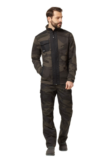 Куртка-толстовка мужская летняя/демисезонная "Axel" камуфляжная цвет хаки/черный