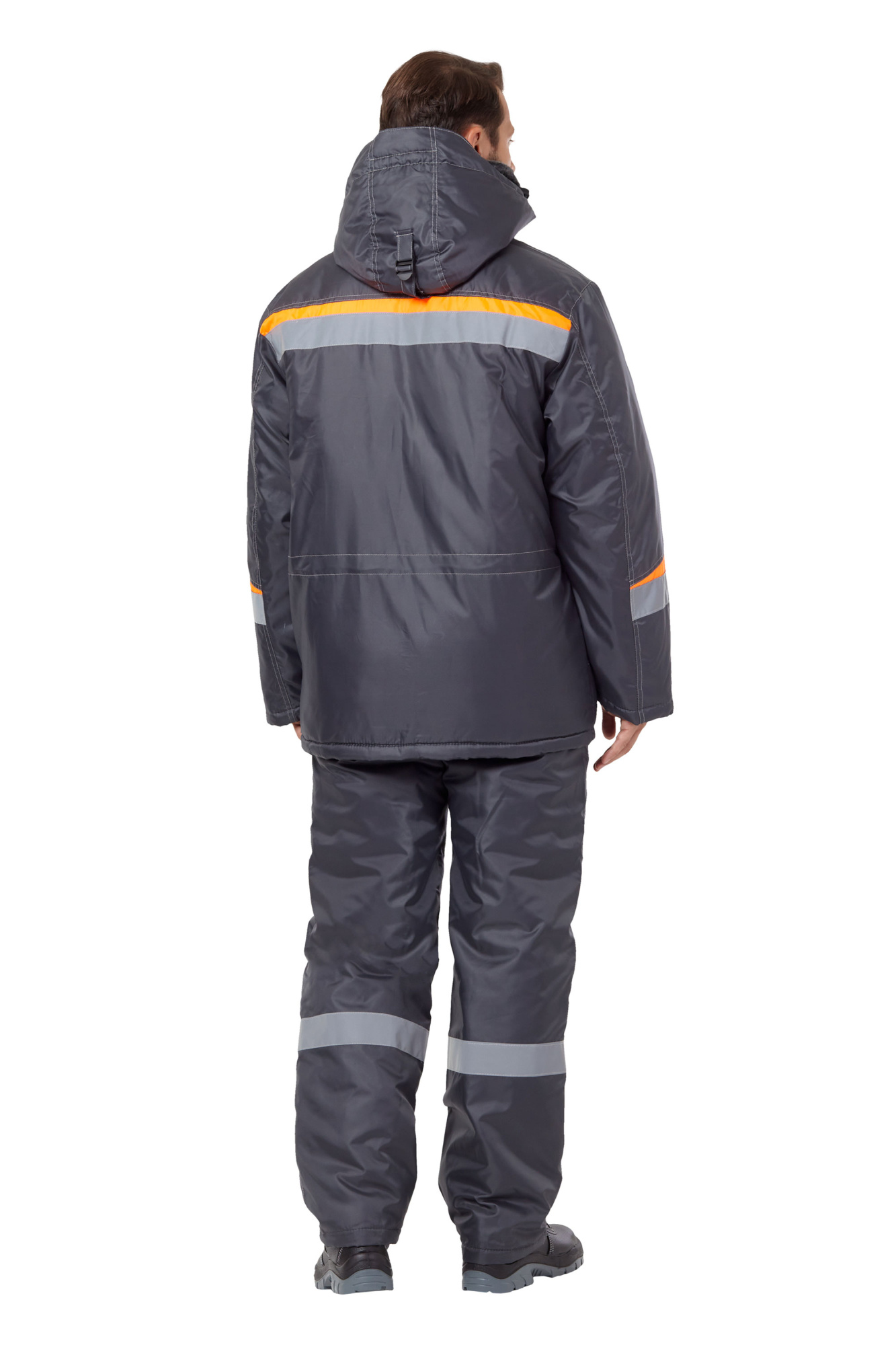 Костюм рабочий мужской зимний "Комфорт" цвет темно-серый/оранжевый