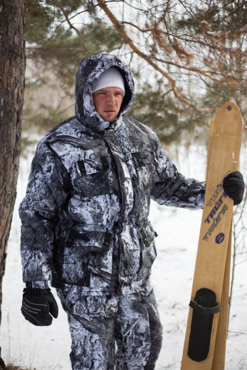 Костюм зимний мужской Снеговик (алова, изморозь)
