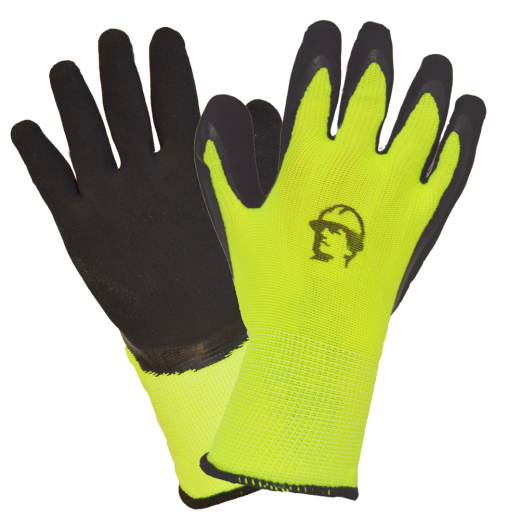 Перчатки "РосМарка" нейлоновые вспененное латексное покрытие, лимонный/черный
