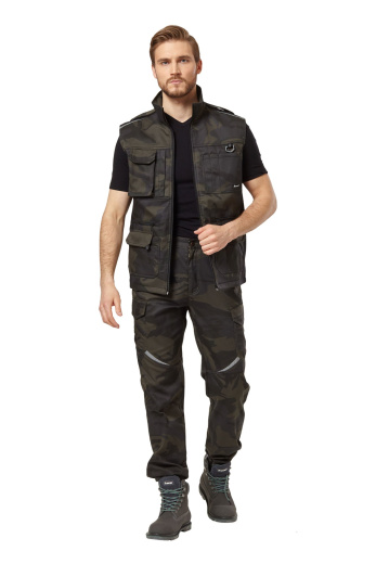 Жилет мужской летний/демисезонный "Axel" камуфляжный цвет хаки/черный