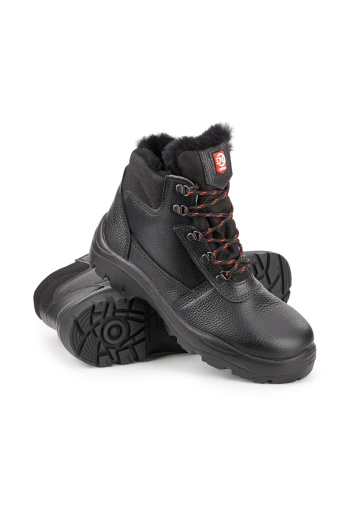 Ботинки рабочие зимние утепленные "Нитро" с КП натуральный мех цвет черный