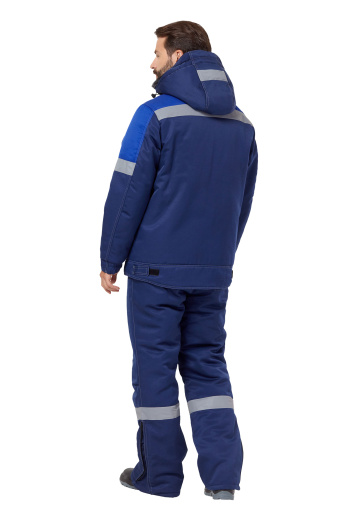 Костюм рабочий мужской зимний "Страйк" цвет темно-синий/василек