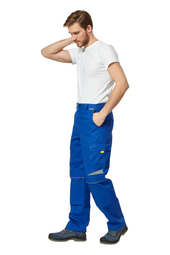 Брюки рабочие мужские летние "Алатау" цвет василек/желтый