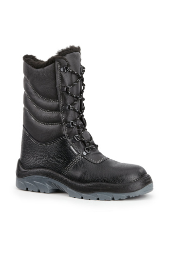 Ботинки с высокими берцами рабочие зимние утепленные "Комфорт" цвет черный