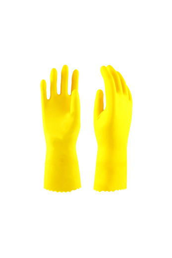 Перчатки хозяйственные латексные с внутренним хлопковым ворсовым слоем