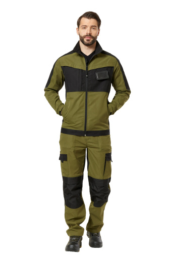 Куртка рабочая мужская летняя "Forest" цвет хаки/черный