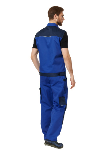 Жилет рабочий летний/демисезонный "Мегаполис" цвет василёк/темно-синий