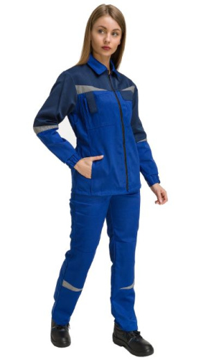 Костюм женский "Монтана" с брюками (василек/т.синий)