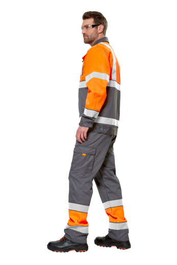 Костюм сигнальный рабочий мужской летний "Илион" цвет оранжевый/темно-серый