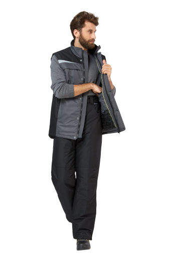 Жилет утепленный "Дэлф" цвет серый/черный