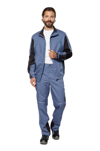 Костюм рабочий мужской летний "Кранц" цвет маренго/черный/голубой