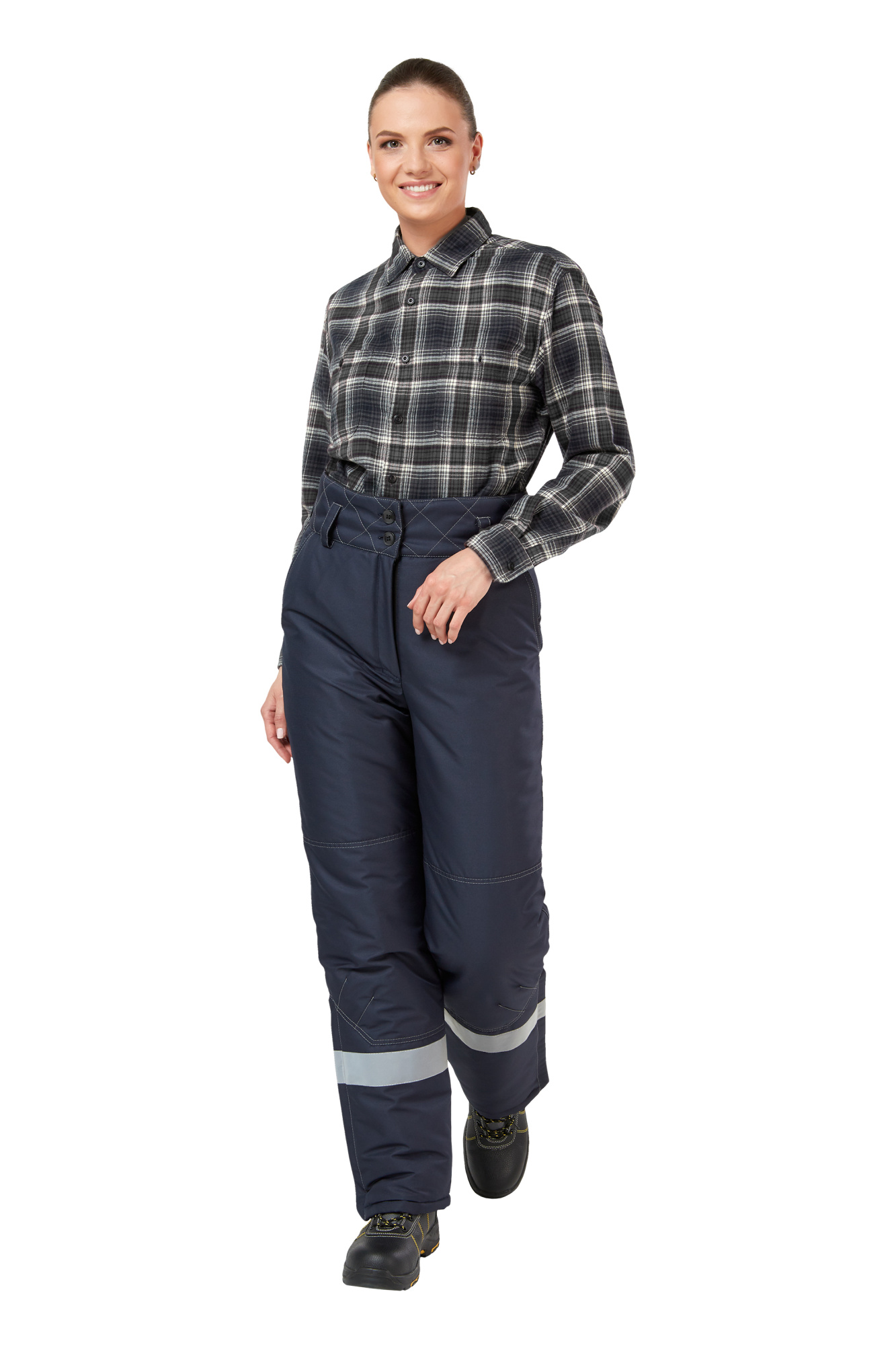 Костюм рабочий женский зимний "Сунтар" цвет темно-синий/василек