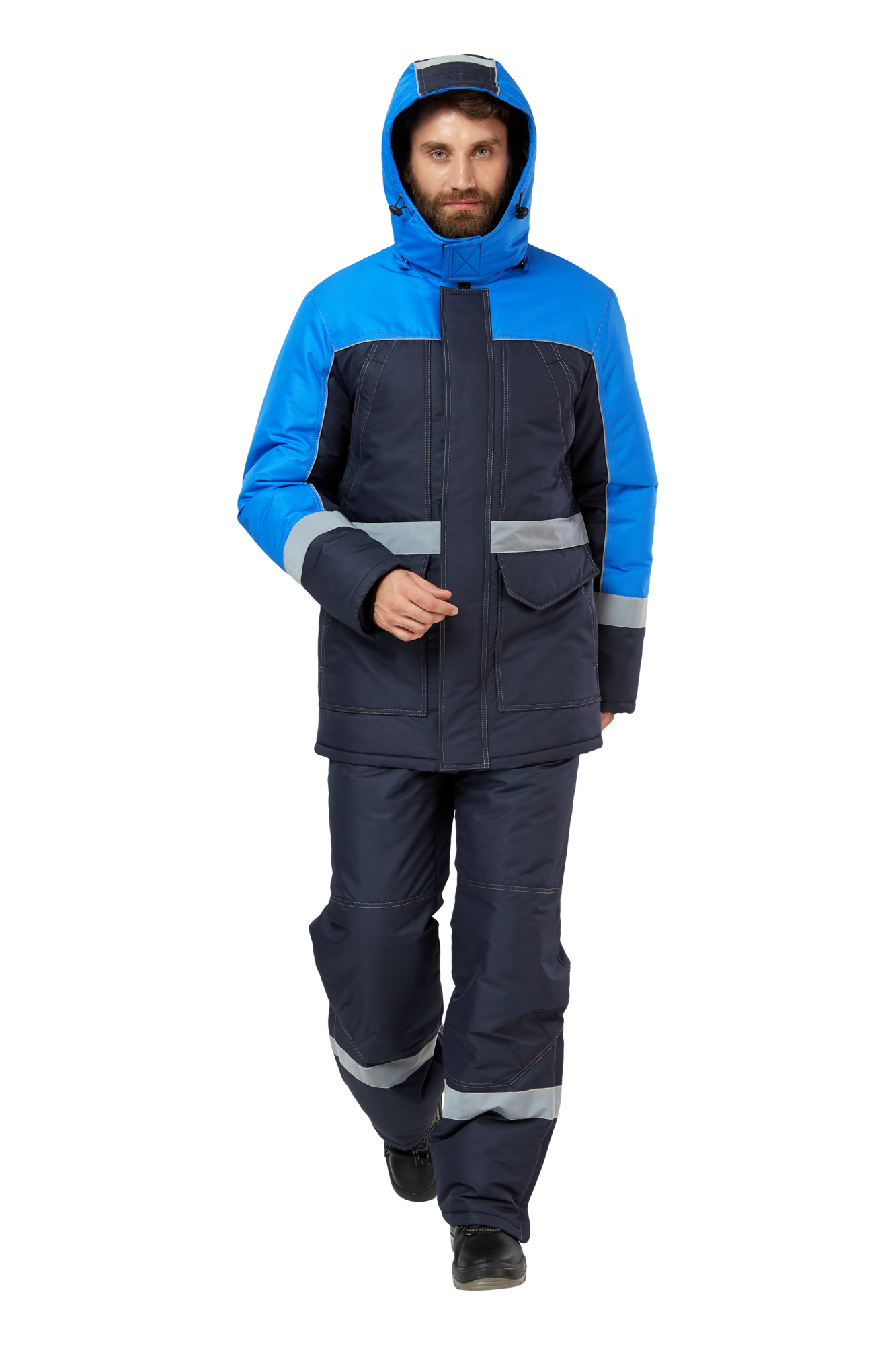 Куртка рабочая мужская зимняя "Сунтар" цвет темно-синий/василек