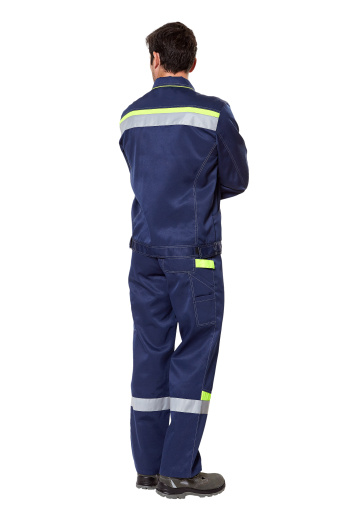 Костюм рабочий мужской летний "Комфорт 2" неоновый/темно-синий