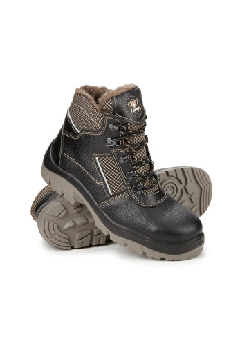 Ботинки рабочие зимние утепленные "Дэлф" с КП цвет черный/бежевый