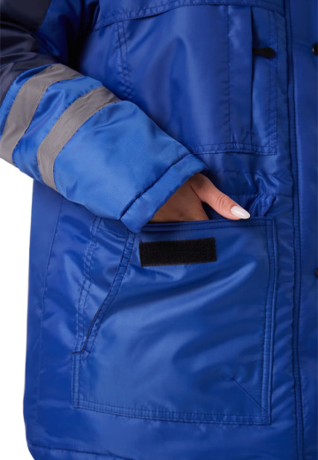 Костюм ЖЕНСКИЙ зимний "ЗИМНИК" куртка/полукомб. цвет: василек/т.синий