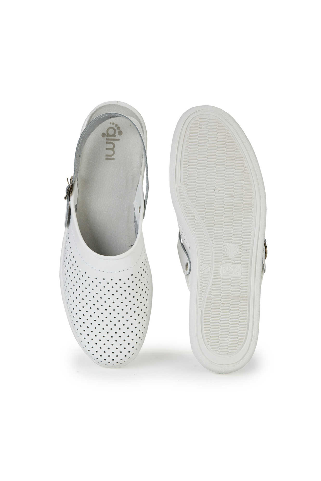 Сабо мужские "Медикал" кожаные цвет белый