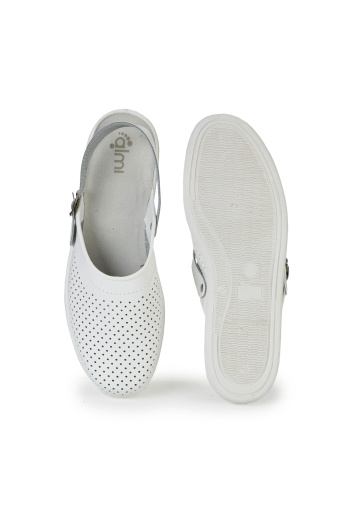 Сабо мужские "Медикал" кожаные цвет белый