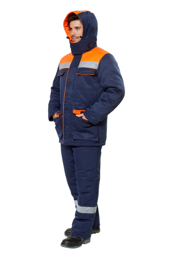 Костюм рабочий мужской зимний "Балтимор" цвет темно-синий/оранжевый