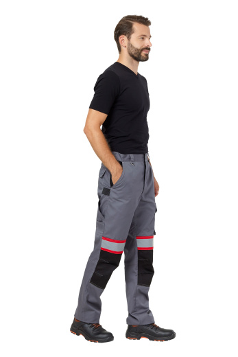 Костюм мужской летний рабочий  "Памир" цвет серый/черный/красный