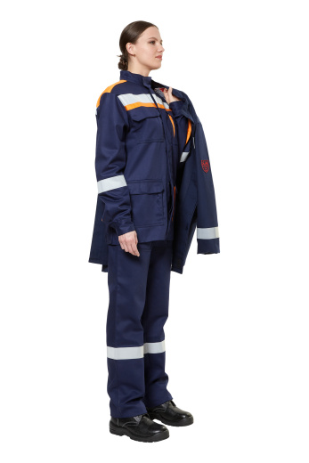 Костюм защитный от электродуги летний/демисезонный "СП04-ЛVII" цвет оранжевый/темно-синий