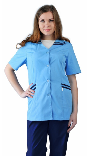 Костюм женский "Сфера" св-голубой с т-синим