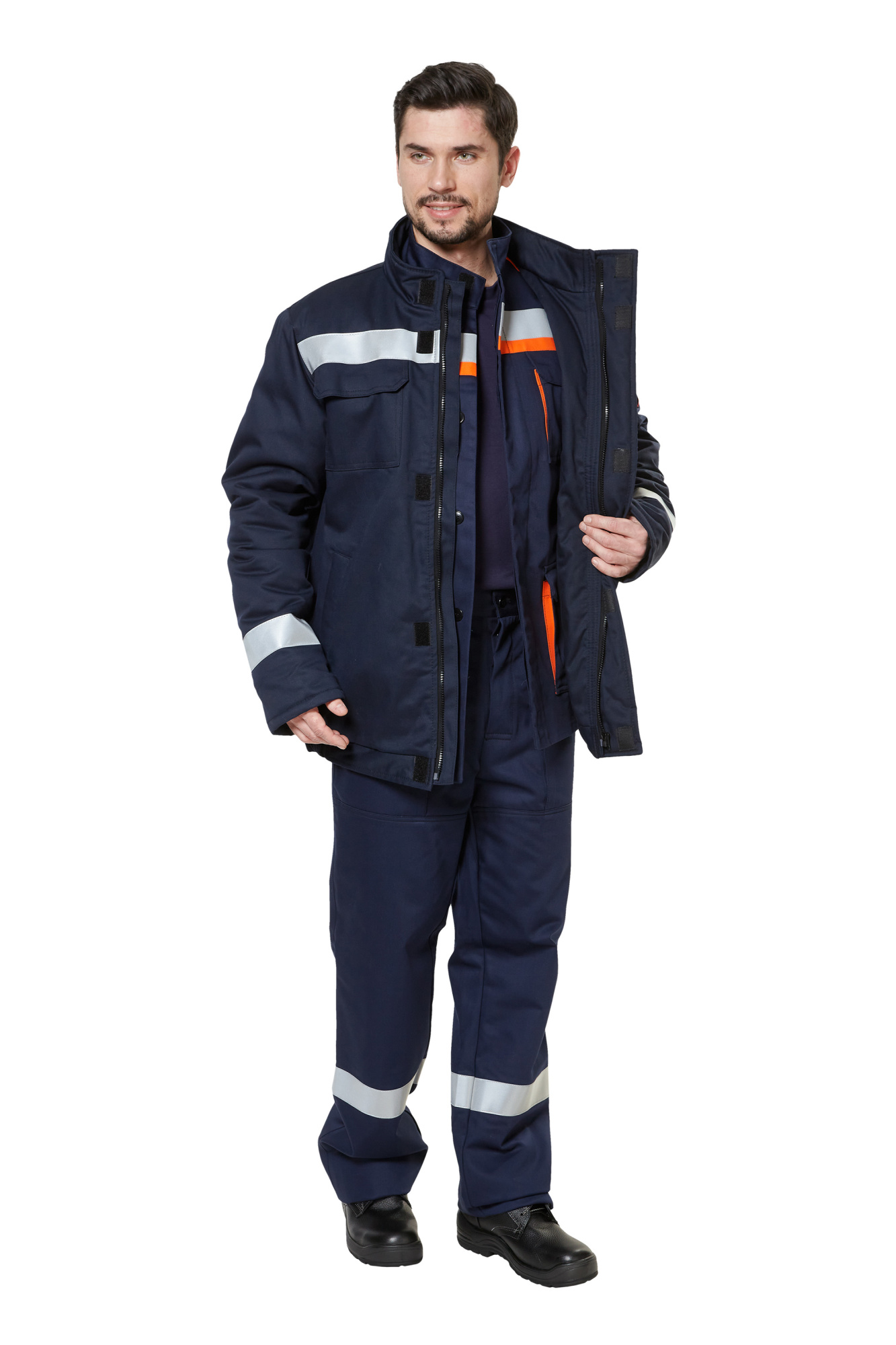 Костюм защитный от электродуги летний/демисезонный "СП09-ДVII" цвет оранжевый/темно-синий