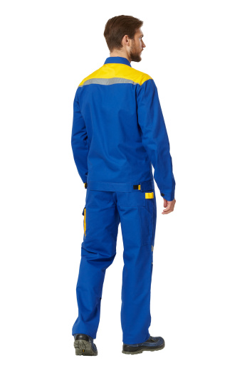 Куртка рабочая мужская летняя "Алатау" цвет васильковый/желтый