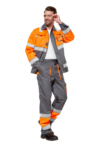 Костюм сигнальный рабочий мужской летний "Илион" цвет оранжевый/темно-серый