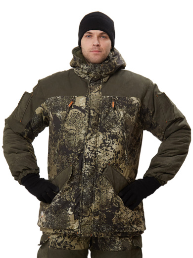 Костюм зимний «ГЕРКОН» куртка/брюки, цвет: кмф "серая глина"/т.хаки, ткань: Алова/Финляндия