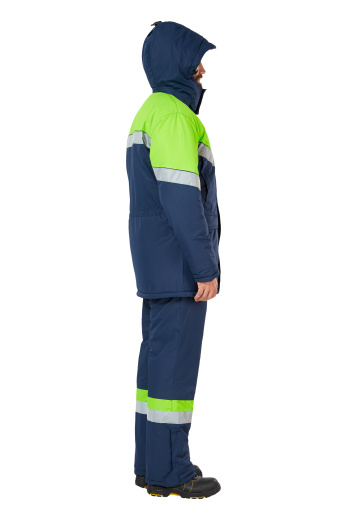 Костюм рабочий мужской зимний "Илион" сигнальный цвет неоновый/синий